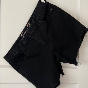 Seven Black Denim Cut-Off Jean Shorts